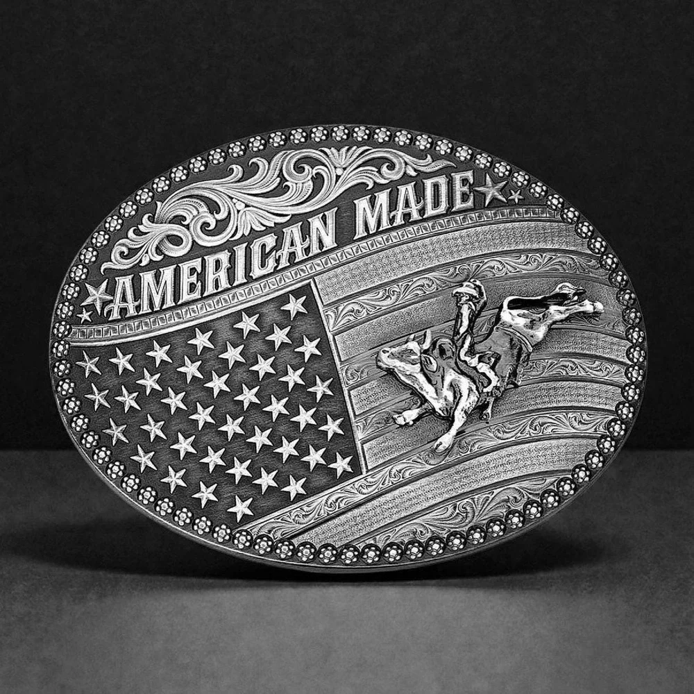 Montana Silversmiths American Made Tradition Bull Rider Buckle Retail $160 - New